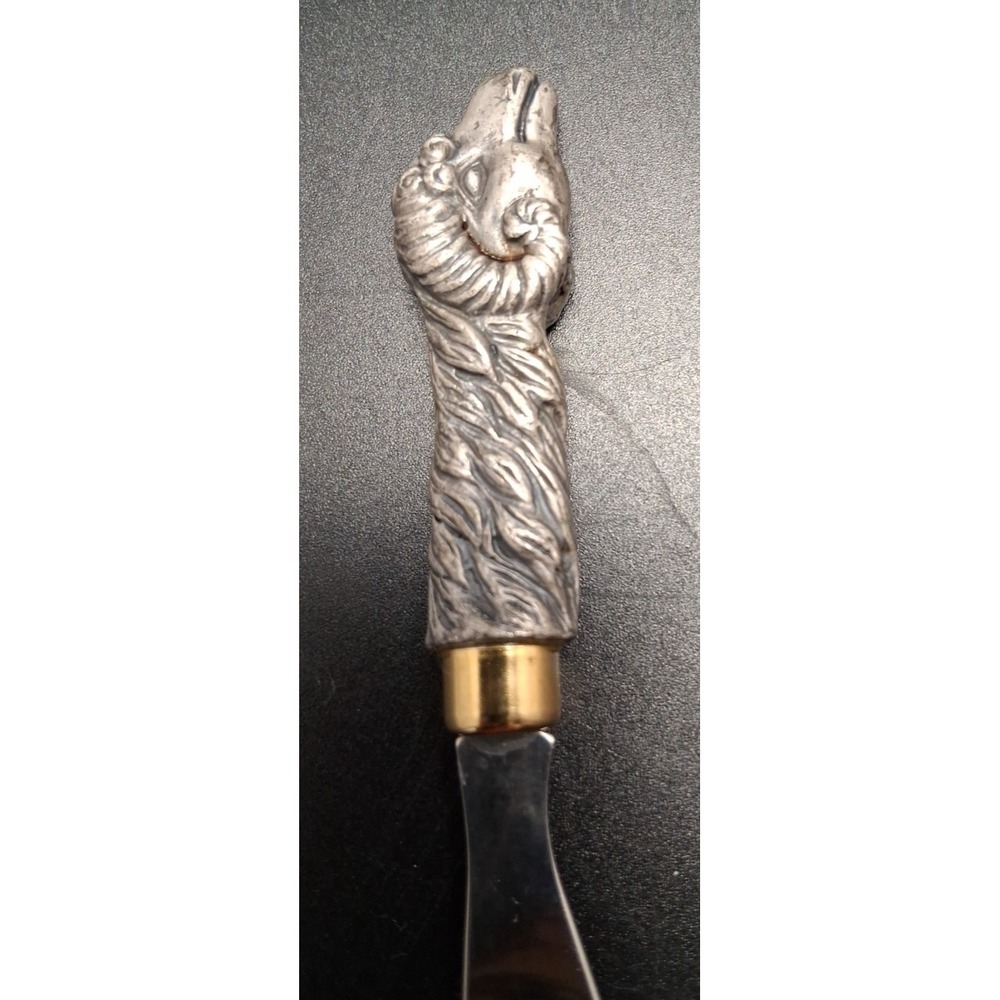 Pewter Cat, Ram, Fish, Rabbit Stainless Steel Butter knives - Picture 15 of 16